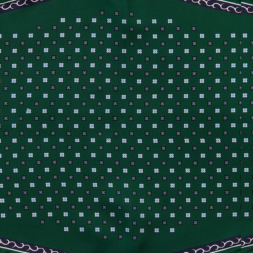 FOULARD ROMBO IN SETA VERDE SCURO