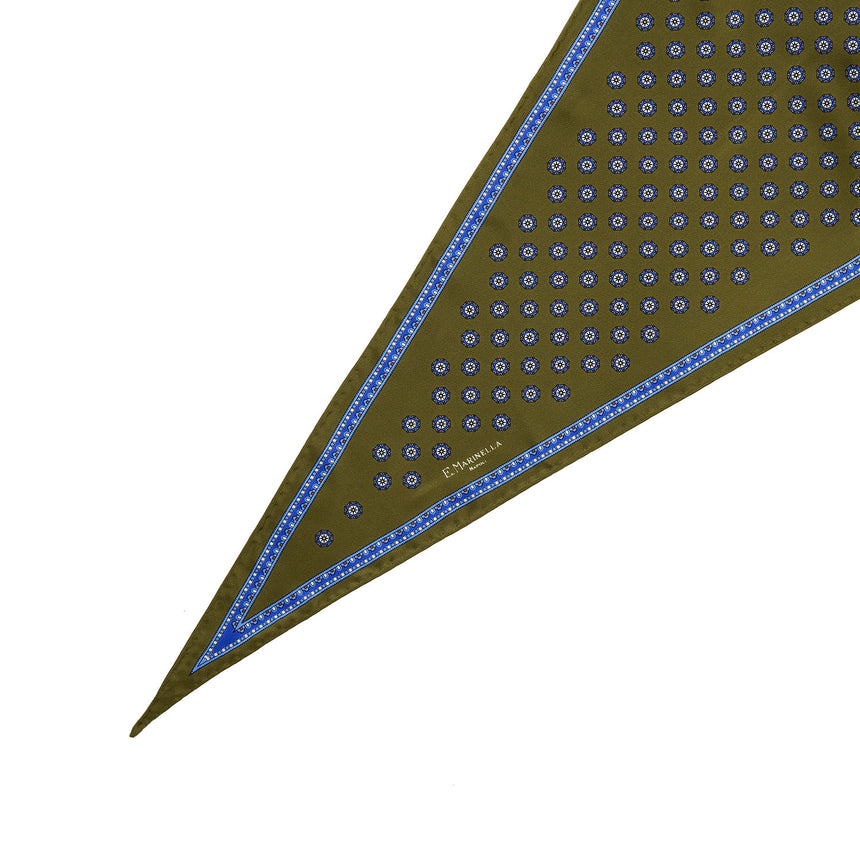 OLIVE GREEN SILK DIAMOND SHAPE SCARF