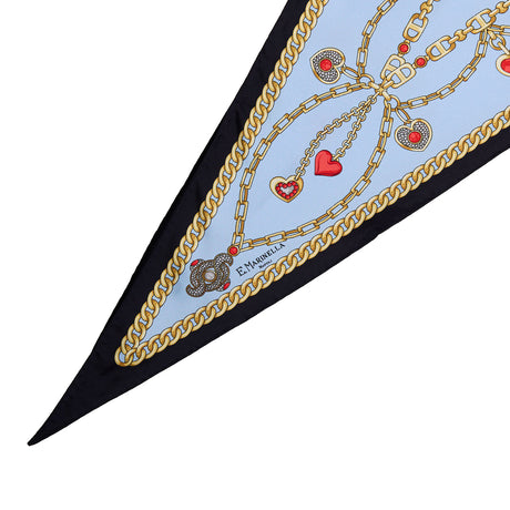 LIGHT BLUE SILK DIAMOND SHAPE SCARF