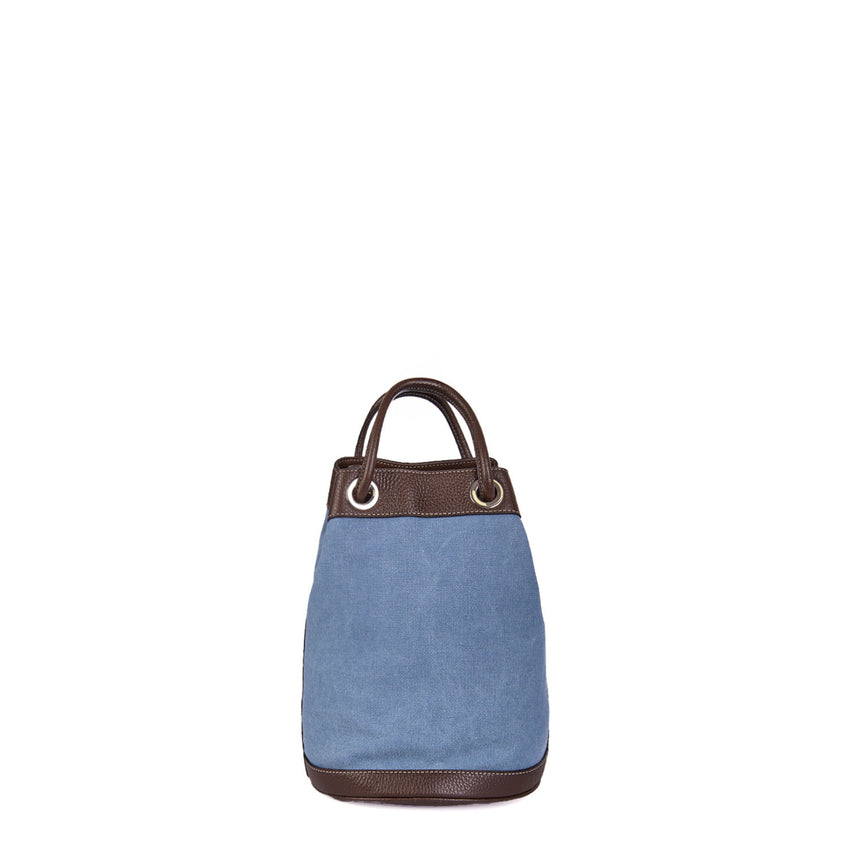 DARK BROWN AND LIGHT BLUE GIAN MINI BAG