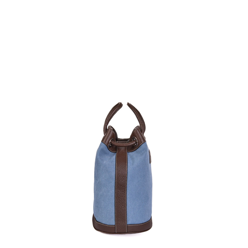 DARK BROWN AND LIGHT BLUE GIAN MINI BAG