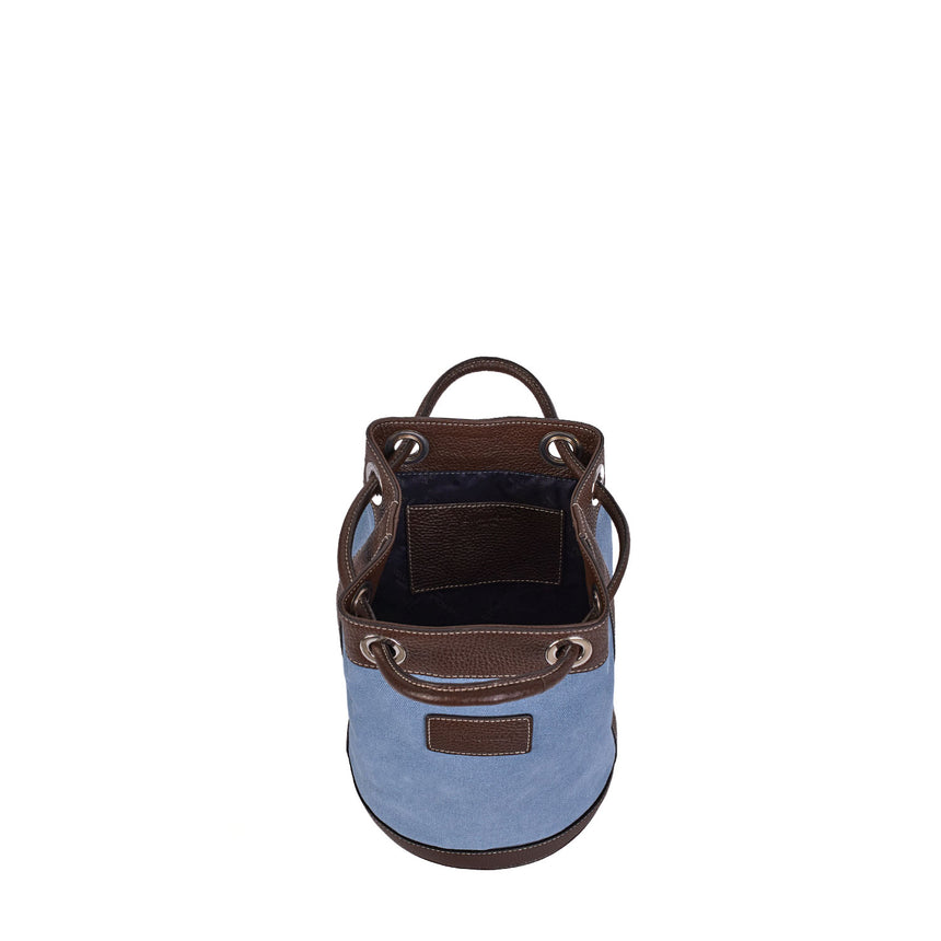 DARK BROWN AND LIGHT BLUE GIAN MINI BAG