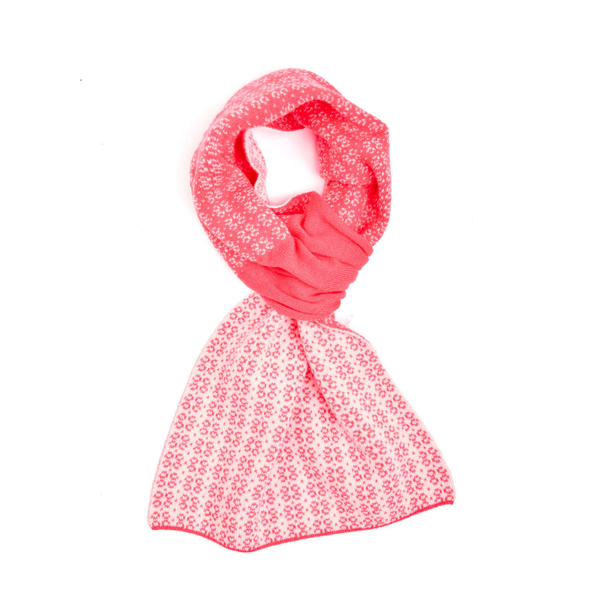 ORANGE AND BEIGE NECK WARMER WITH MICRO PATTERN