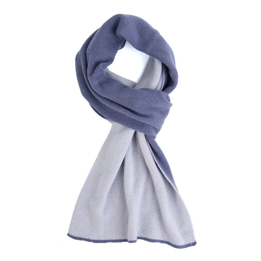 SCALDACOLLO BICOLORE AZZURRO POLVERE E AZZURRO CHIARO IN CASHMERE