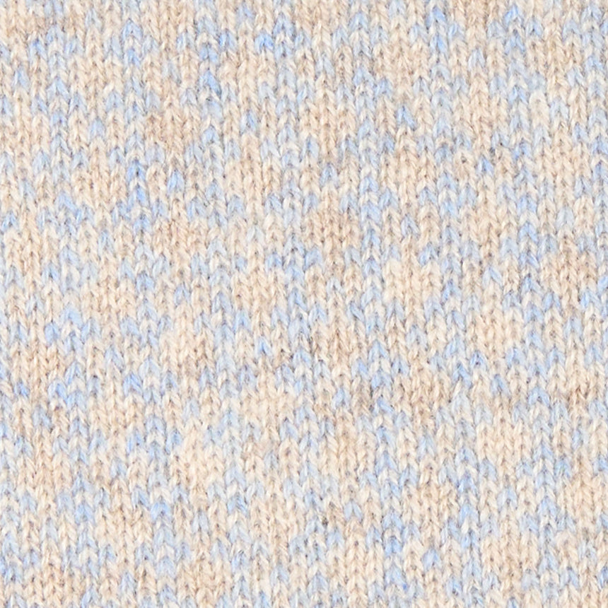 LIGHT BLUE AND BEIGE NECK WARMER WITH MICRO PATTERN