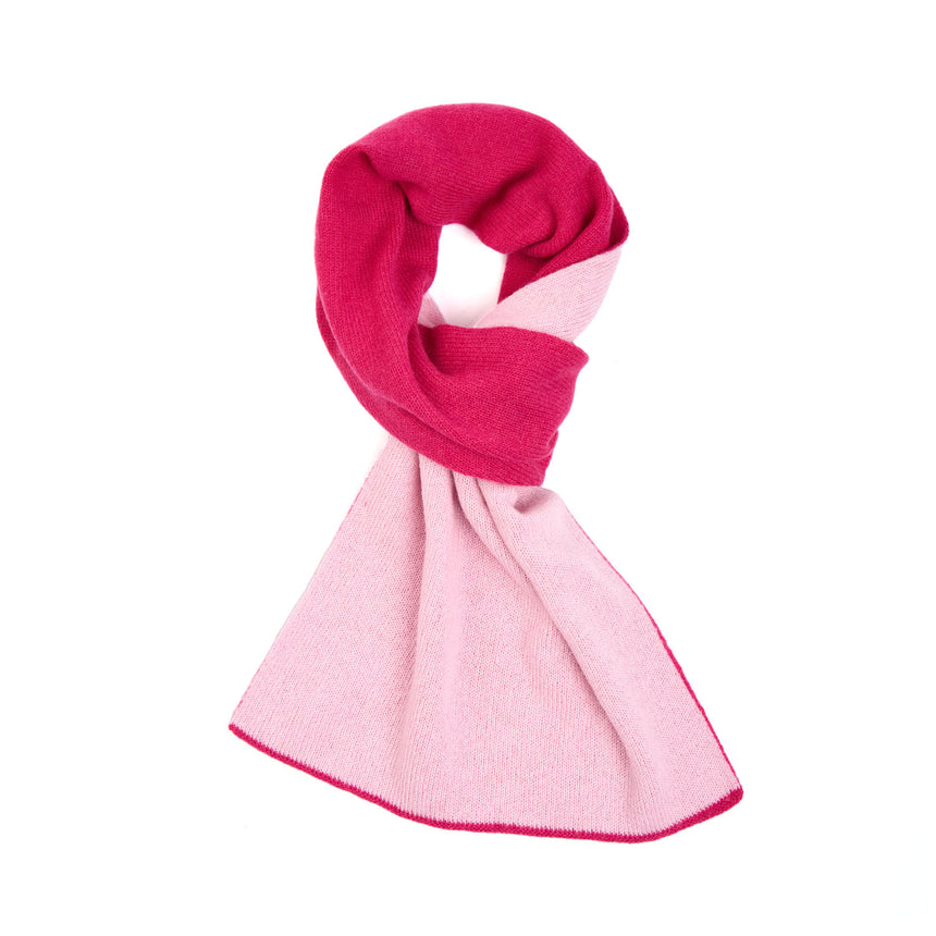 FUCSIA AND PINK TWO-TONE CASHMERE NECK WARMER