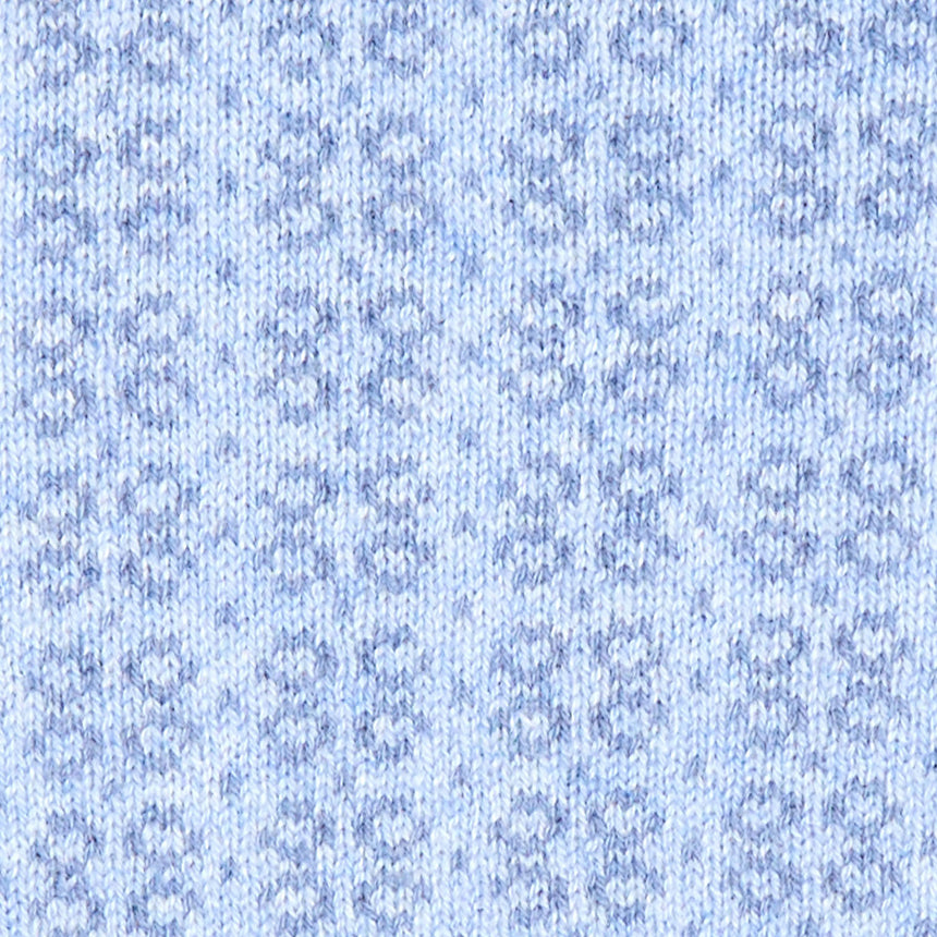 POWDER BLUE AND BROWN NECK WARMER WITH MICRO PATTERN