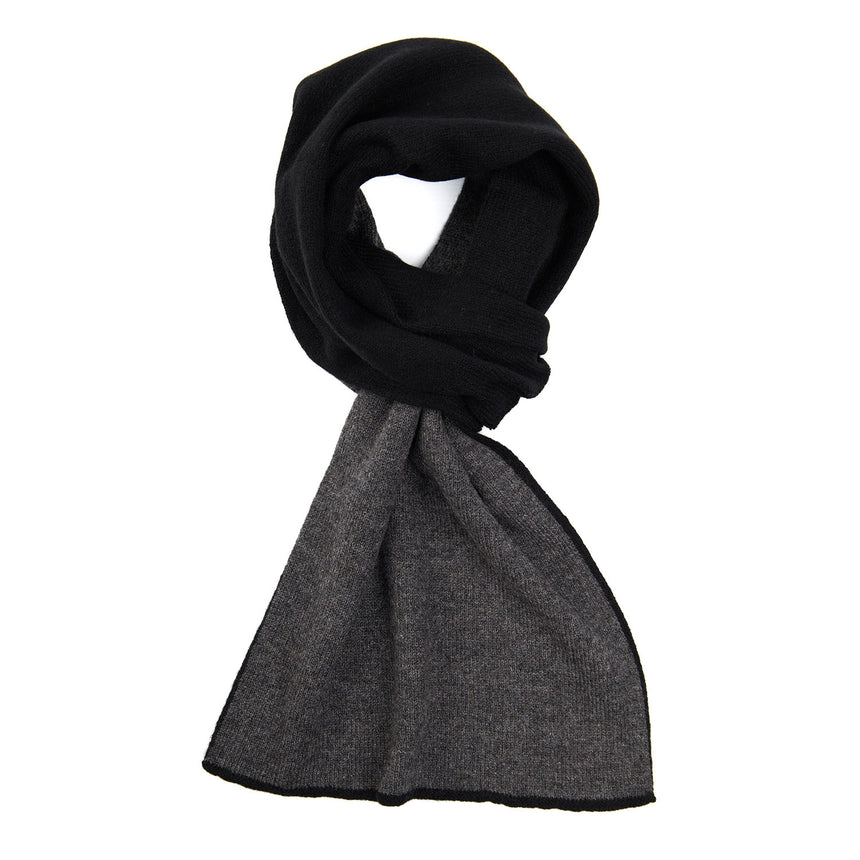 SCALDACOLLO BICOLORE NERO E GRIGIO IN CASHMERE