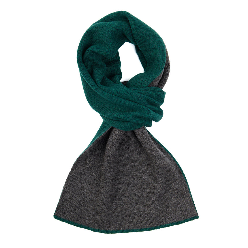 SCALDACOLLO BICOLORE VERDE E GRIGIO SCURO IN CASHMERE