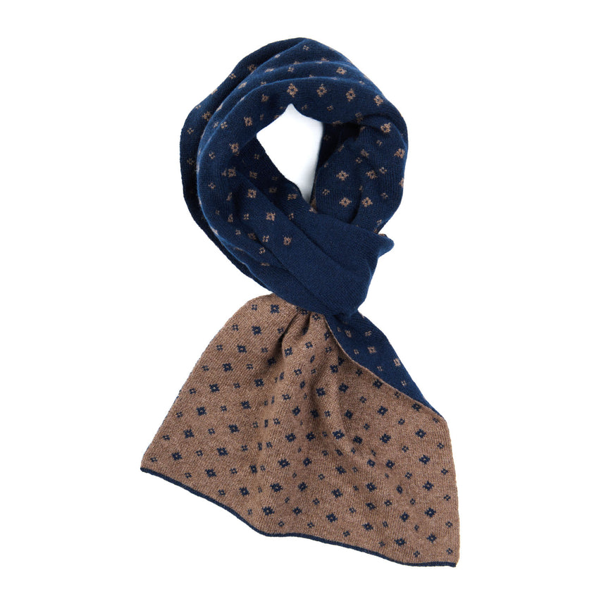 DARK BLUE NECK WARMER WITH MICRO PATTERN