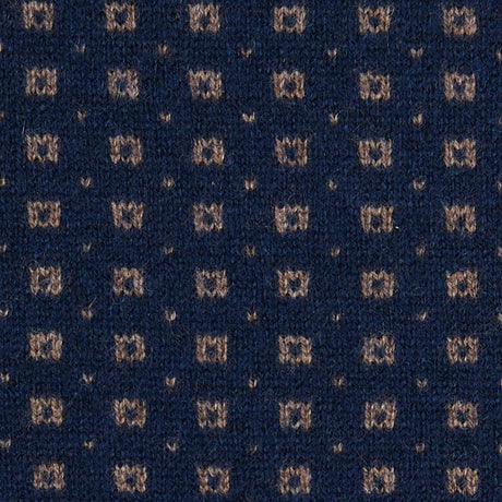 DARK BLUE AND BROWN NECK WARMER WITH MICRO PATTERN