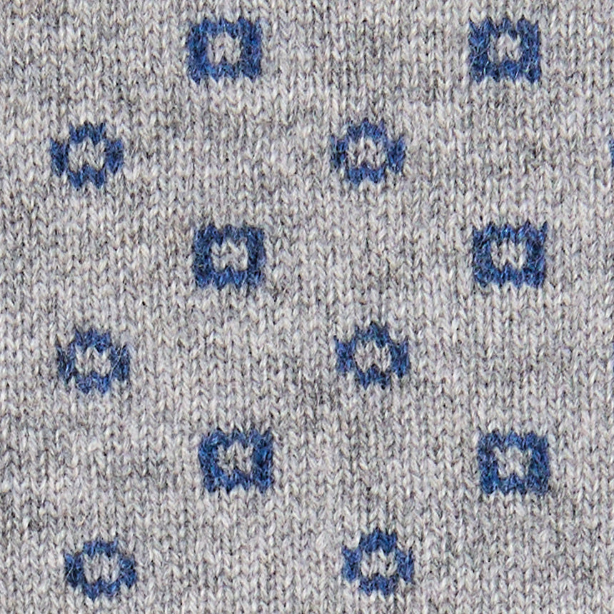 BLUE AND GREY NECK WARMER WITH MICRO PATTERN