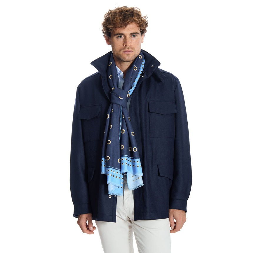 DARK BLUE WOOL STOLE