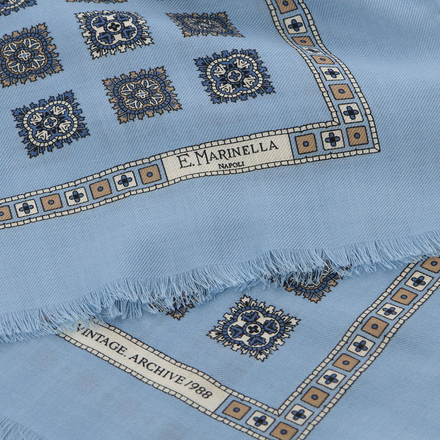 SCIARPA AZZURRO POLVERE IN LANA