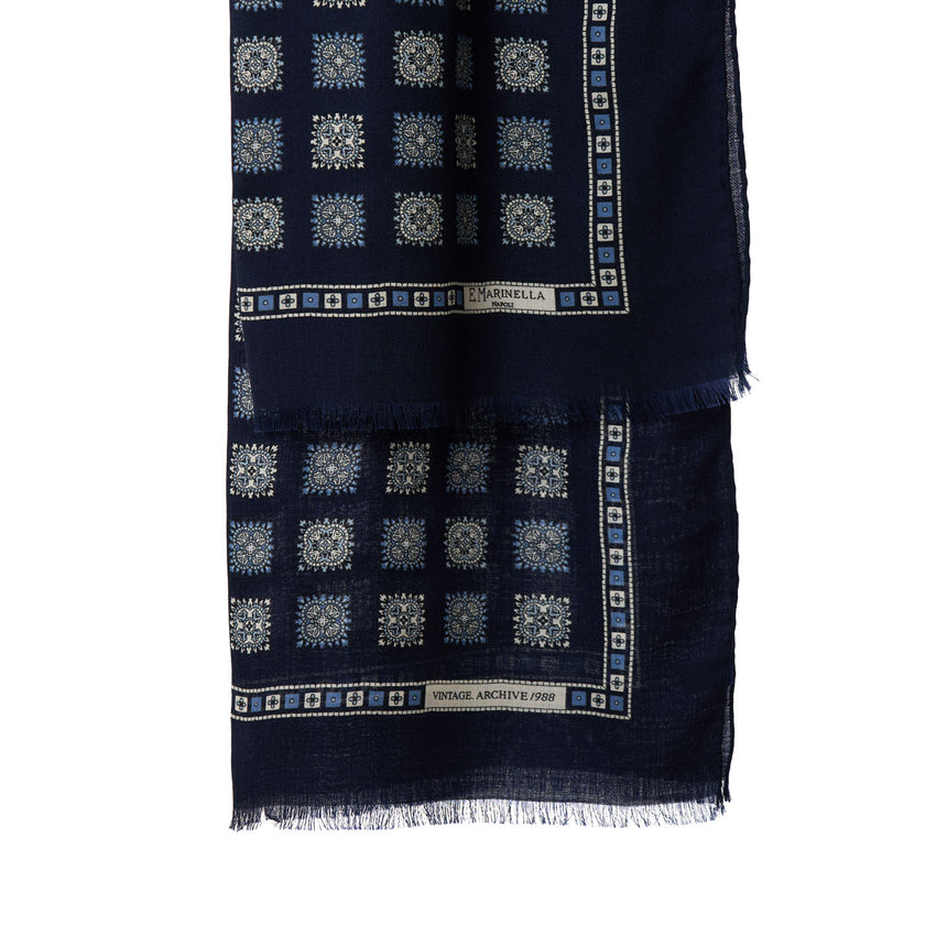 SCIARPA BLU SCURO IN LANA