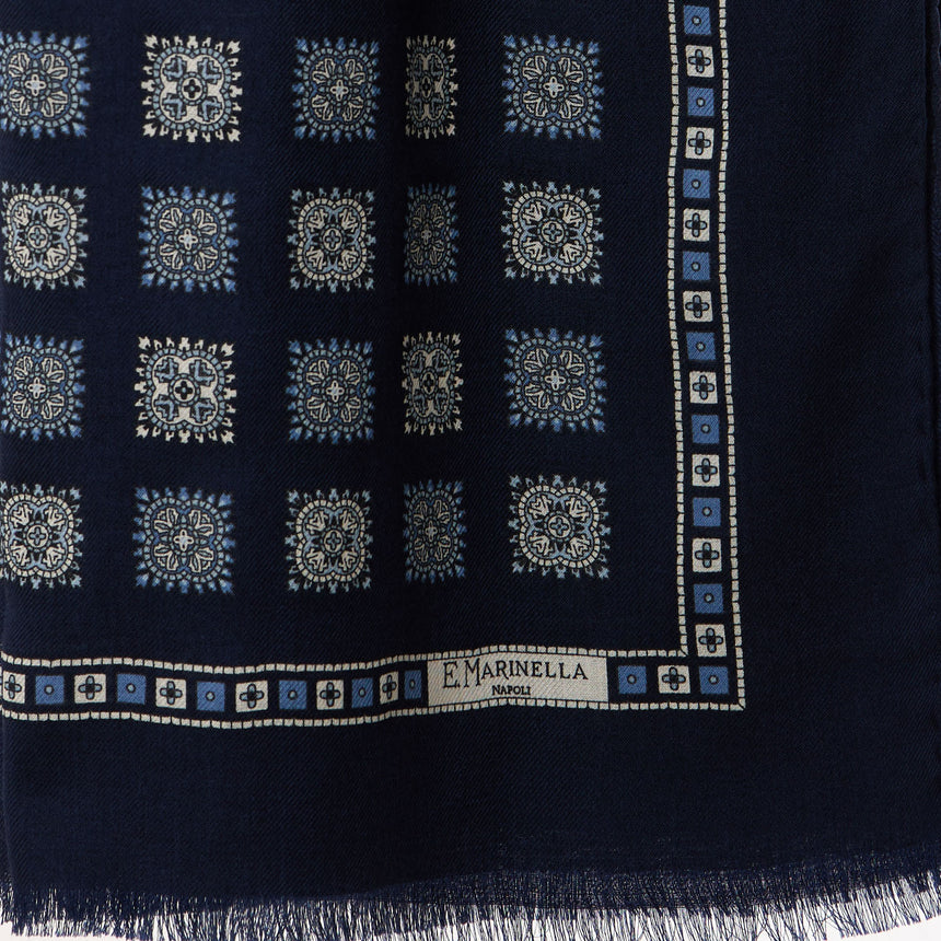 SCIARPA BLU SCURO IN LANA