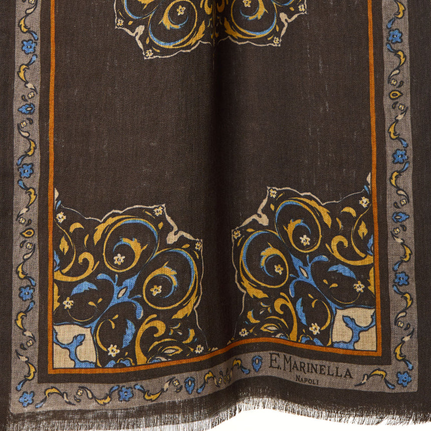 DARK BROWN WOOL AND SILK STOLE