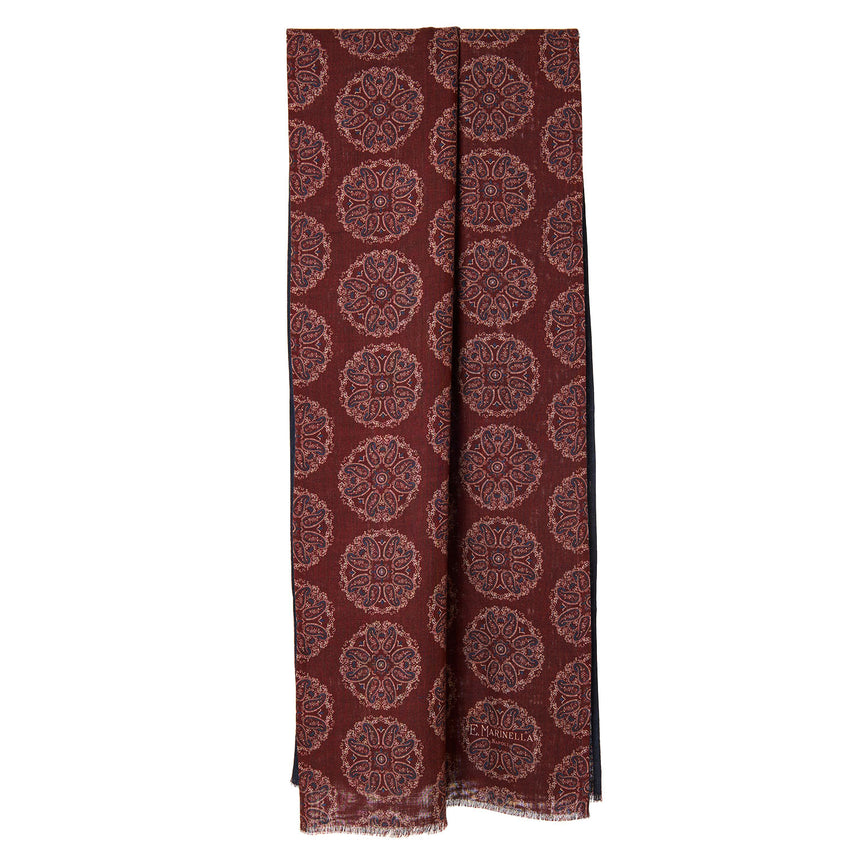 BURGUNDY WOOL AND SILK STOLE
