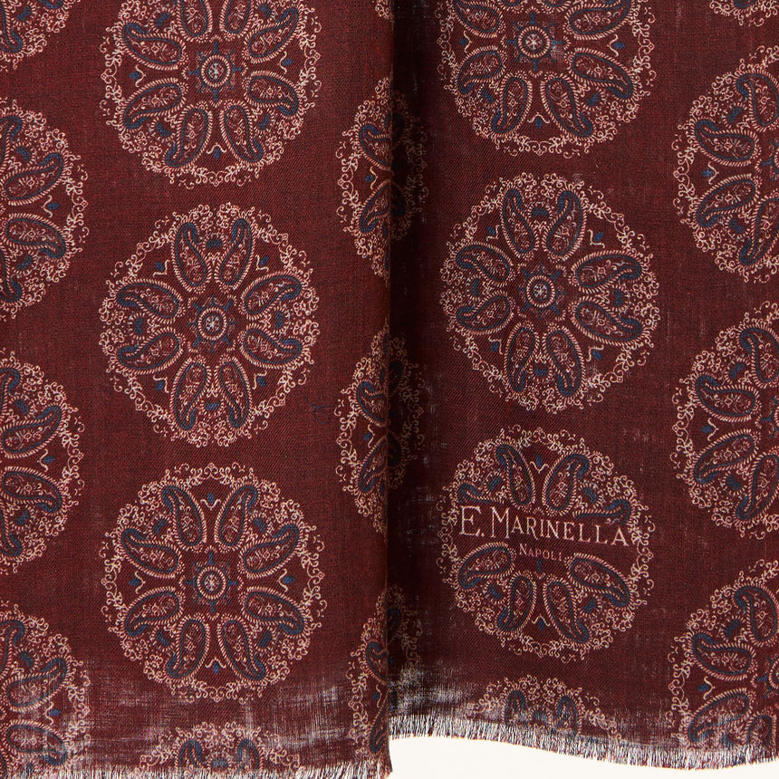 BURGUNDY WOOL AND SILK STOLE