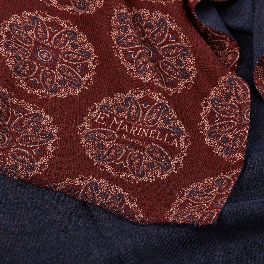 BURGUNDY WOOL AND SILK STOLE