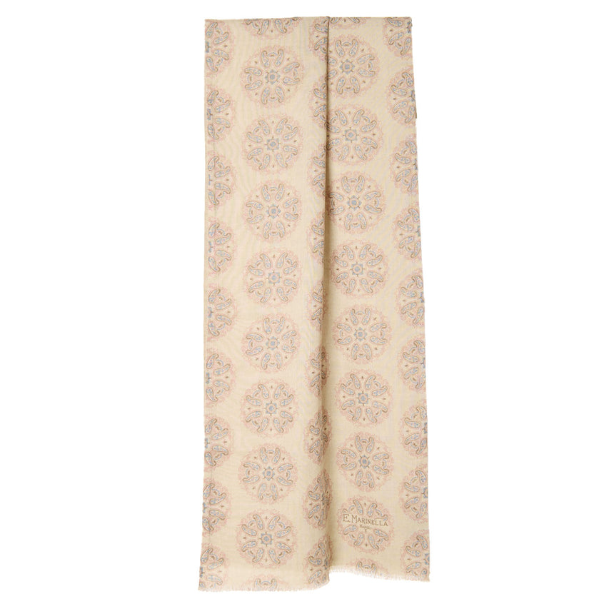 STOLA BEIGE IN LANA E SETA