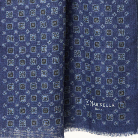 STOLA BLU IN LANA E SETA