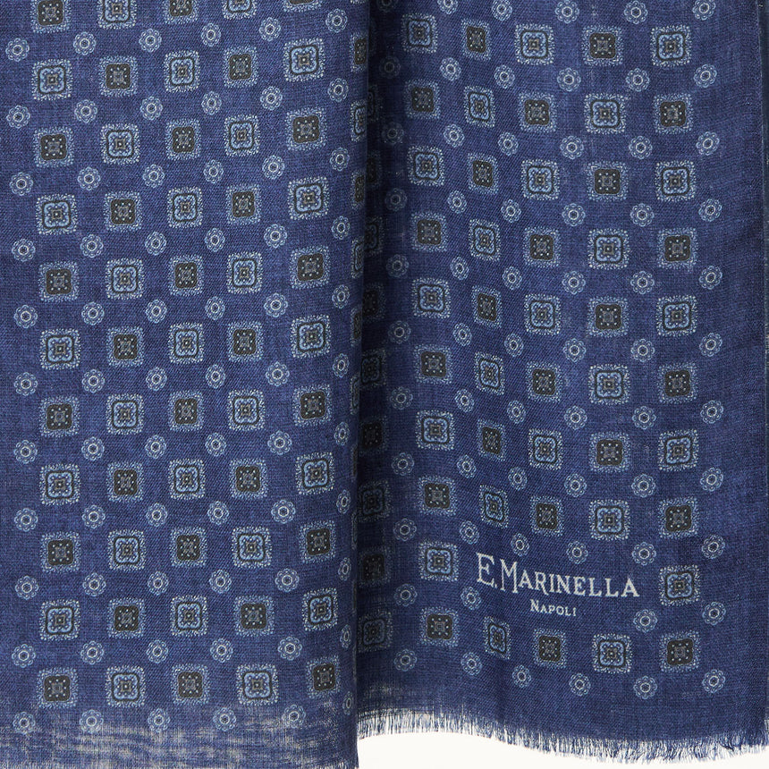 STOLA BLU IN LANA E SETA