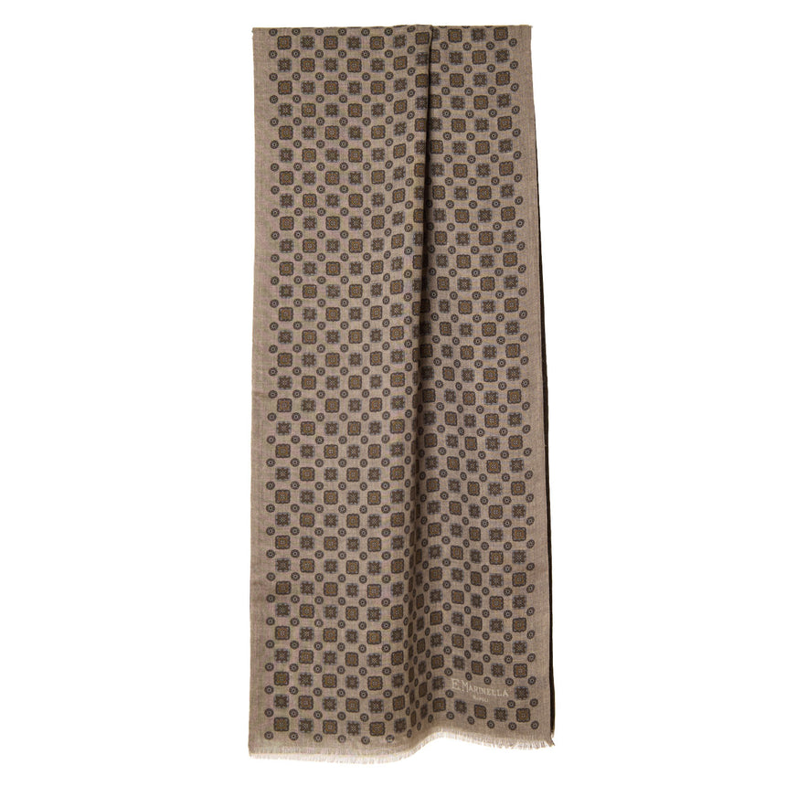 STOLA BEIGE IN LANA E SETA