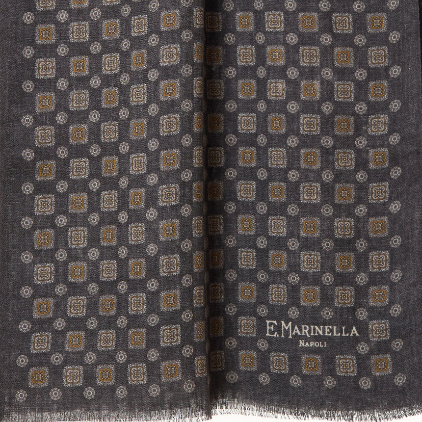 DARK GREY WOOL AND SILK STOLE