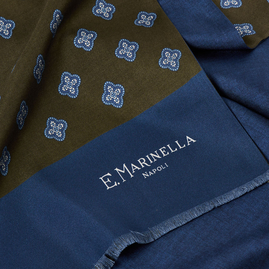 SCIARPA TUBOLARE VERDE OLIVA IN SETA TWILL