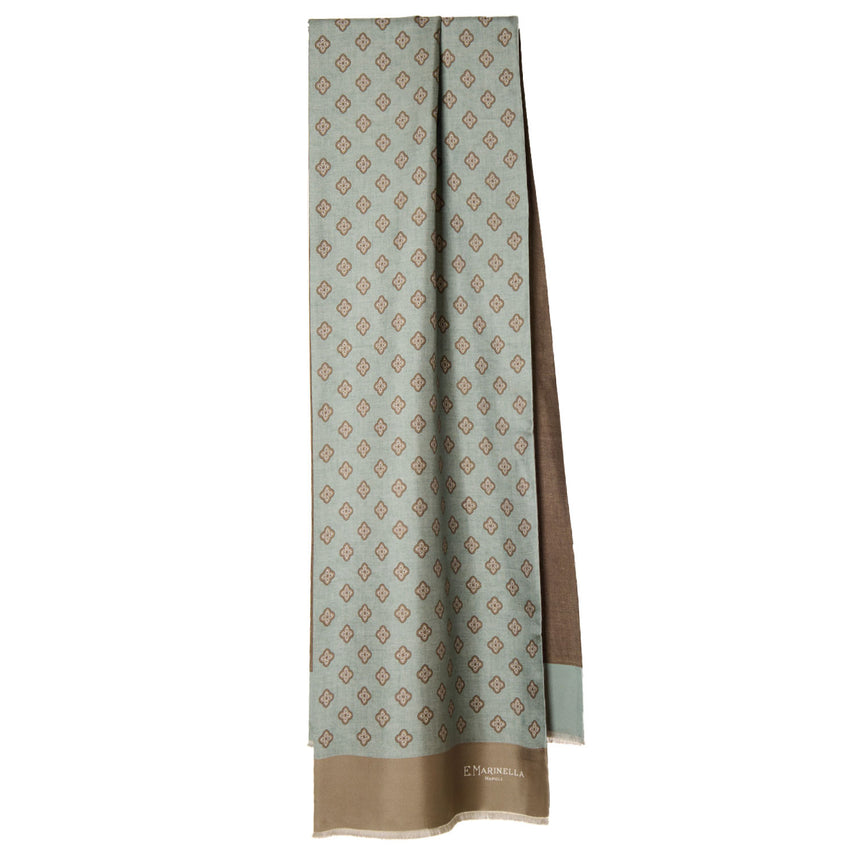 SCIARPA TUBOLARE VERDE IN SETA TWILL