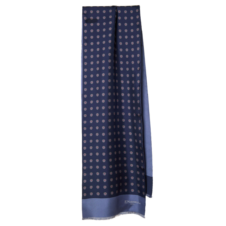 SCIARPA TUBOLARE BLU SCURO IN SETA TWILL