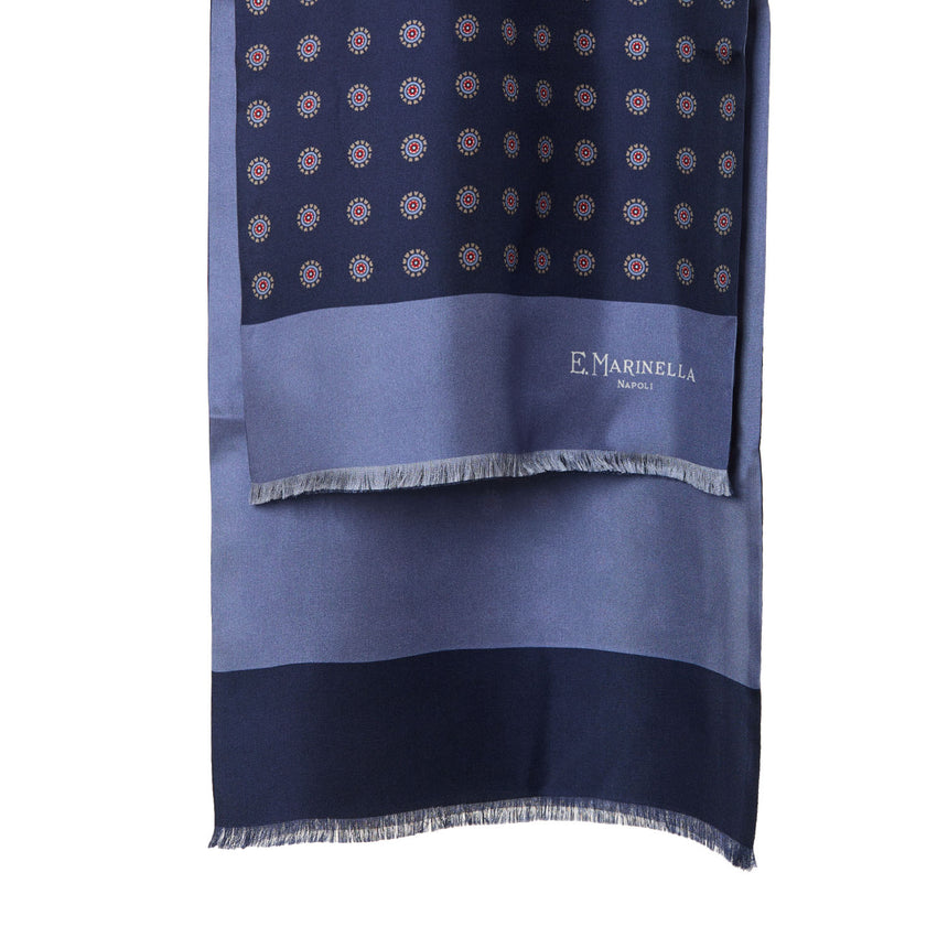 SCIARPA TUBOLARE BLU SCURO IN SETA TWILL