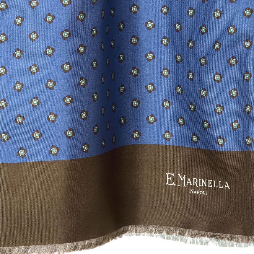 SCIARPA TUBOLARE AZZURRO POLVERE IN SETA TWILL