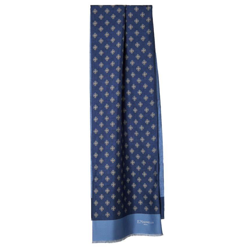 SCIARPA TUBOLARE BLU IN SETA TWILL