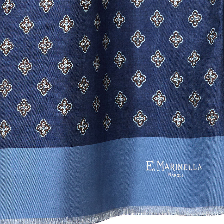 SCIARPA TUBOLARE BLU IN SETA TWILL