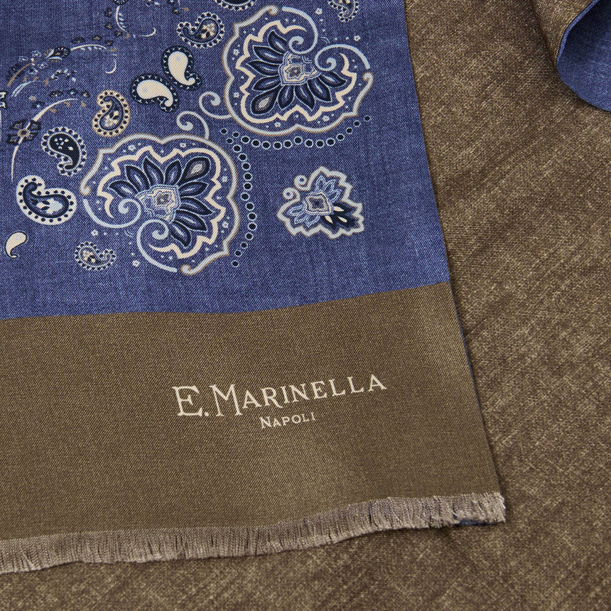 SCIARPA TUBOLARE BLU IN SETA TWILL