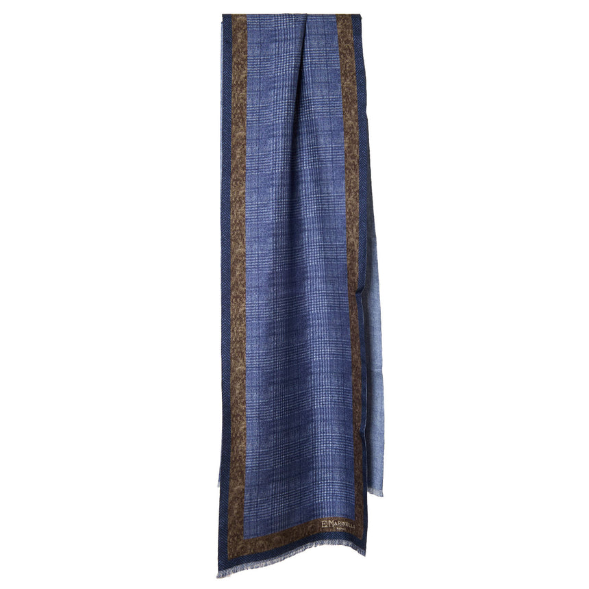 SCIARPA TUBOLARE BLU IN SETA TWILL