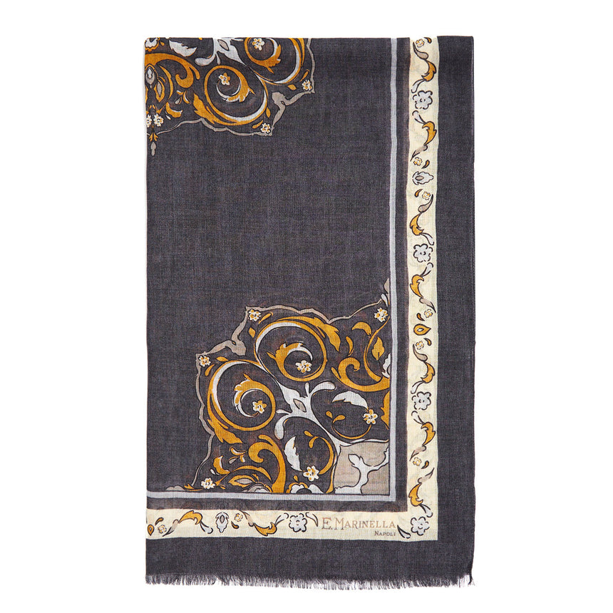 DARK GRAY WOOL STOLE