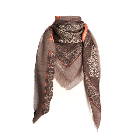 SALMON TAUPE WOOL AND SILK STOLE