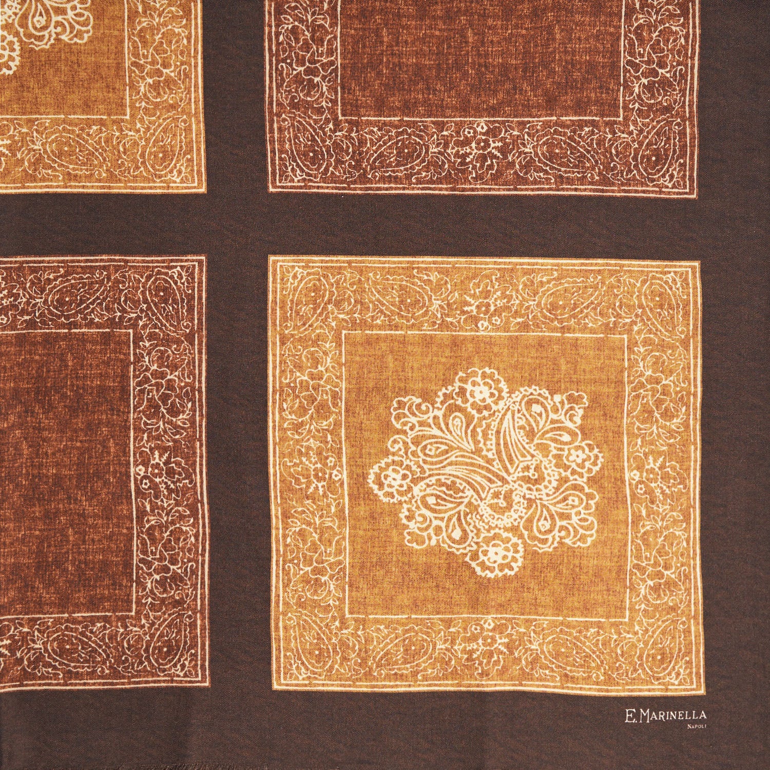 Dark Brown Wool And Silk Stole - Alternate Checks – E.Marinella