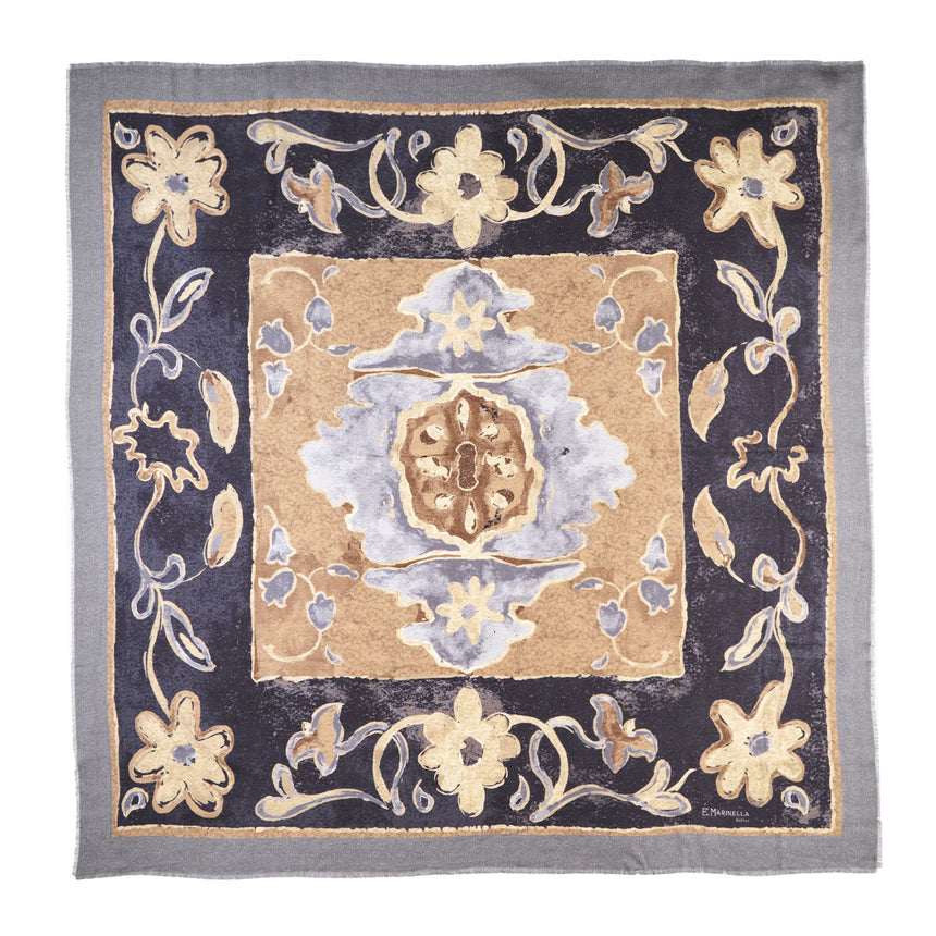 GREY WOOL AND SILK STOLE