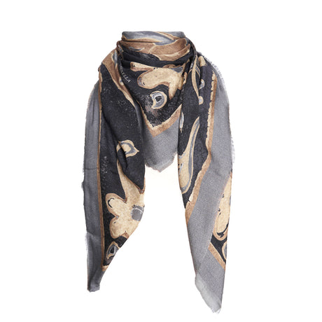 GREY WOOL AND SILK STOLE