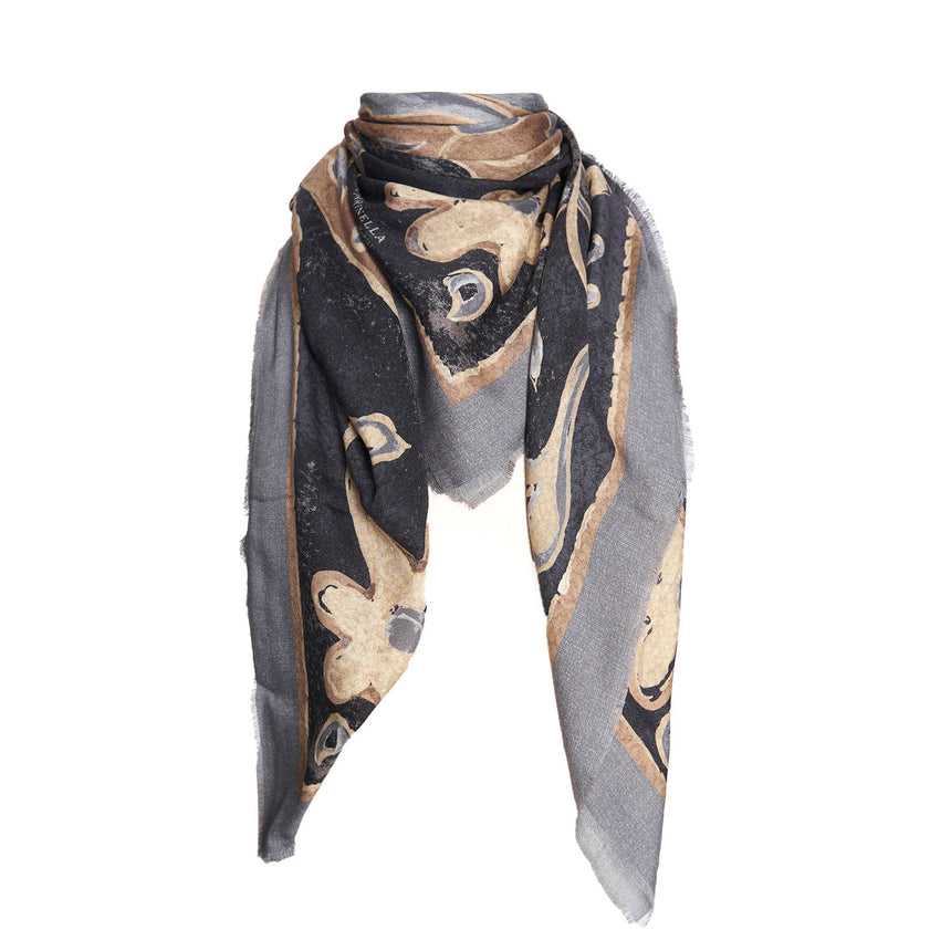 GREY WOOL AND SILK STOLE