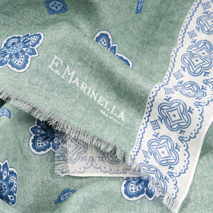 SCIARPA VERDE IN COTONE E LINO