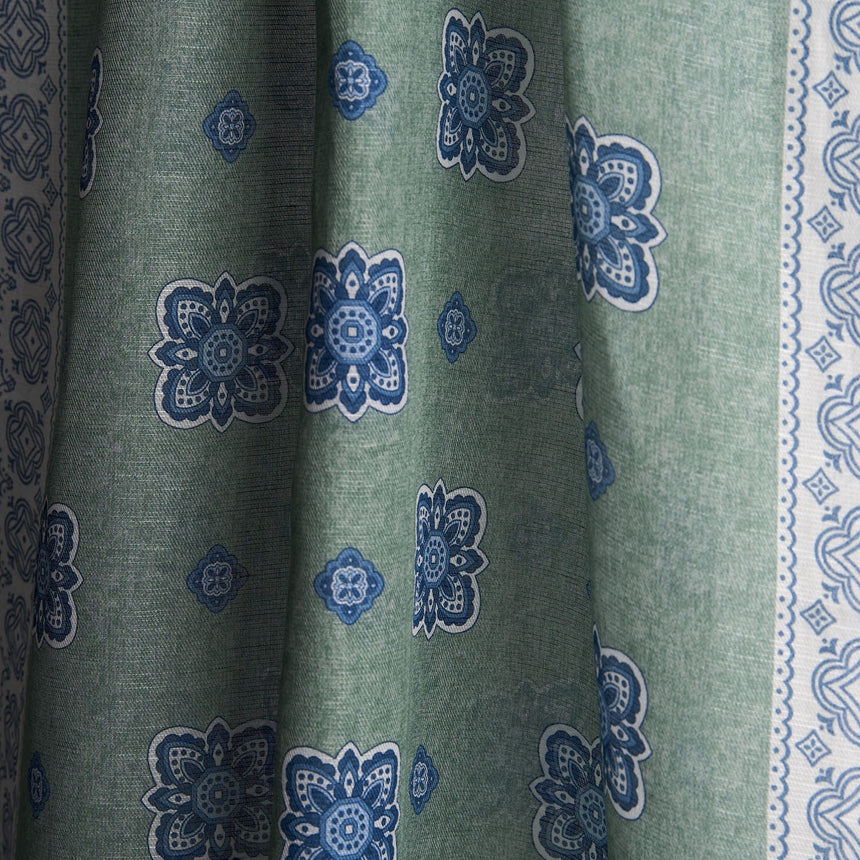 SCIARPA VERDE IN COTONE E LINO