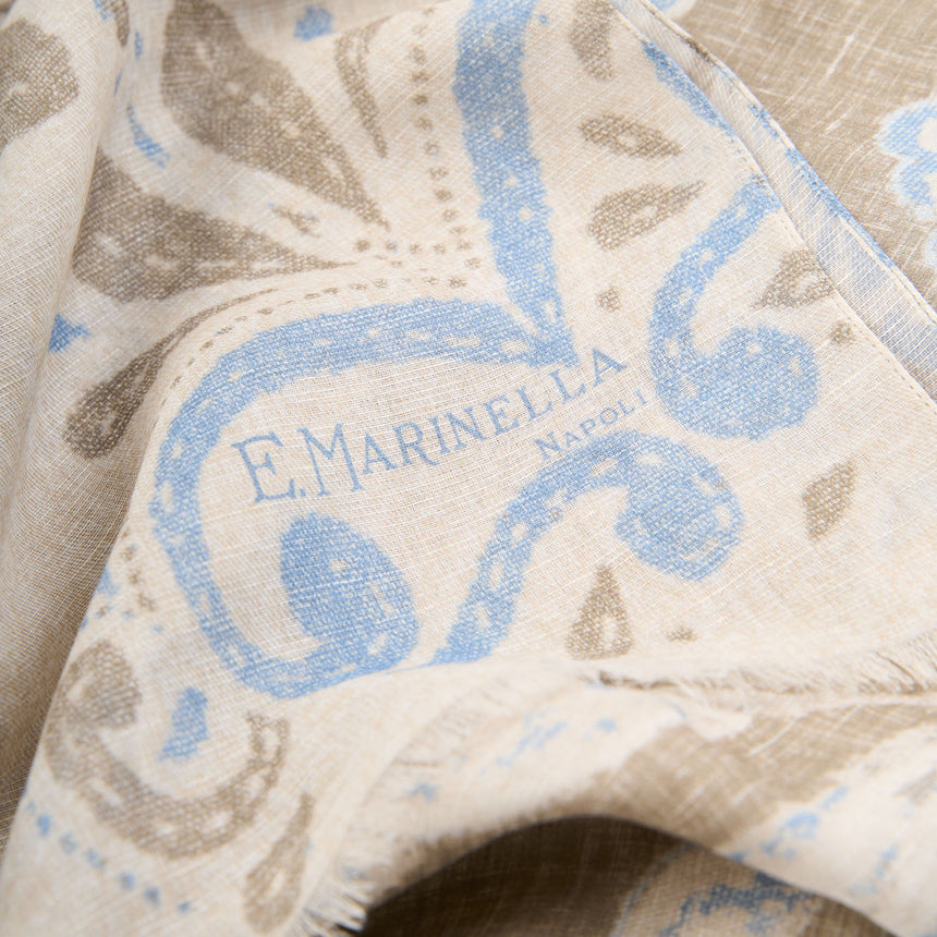 BEIGE COTTON AND LINEN SCARF