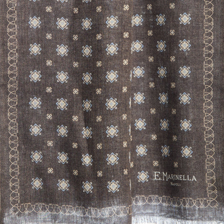 SCIARPA TUBOLARE MARRONE SCURO IN LANA E SETA