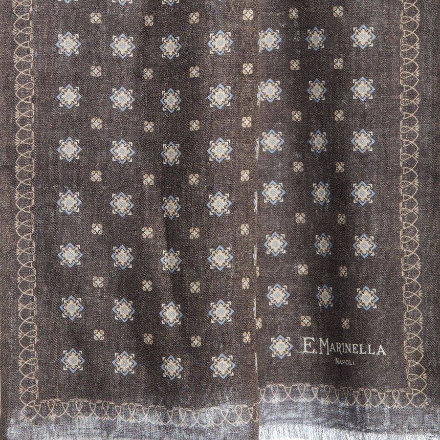 SCIARPA TUBOLARE MARRONE SCURO IN LANA E SETA