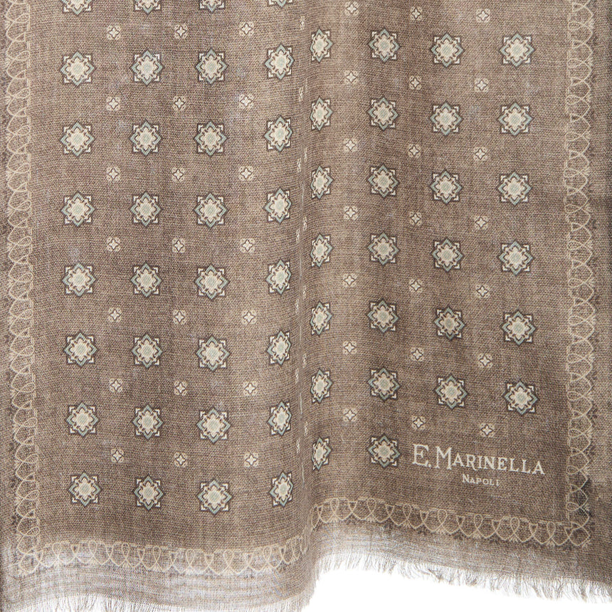 SCIARPA TUBOLARE BEIGE IN LANA E SETA